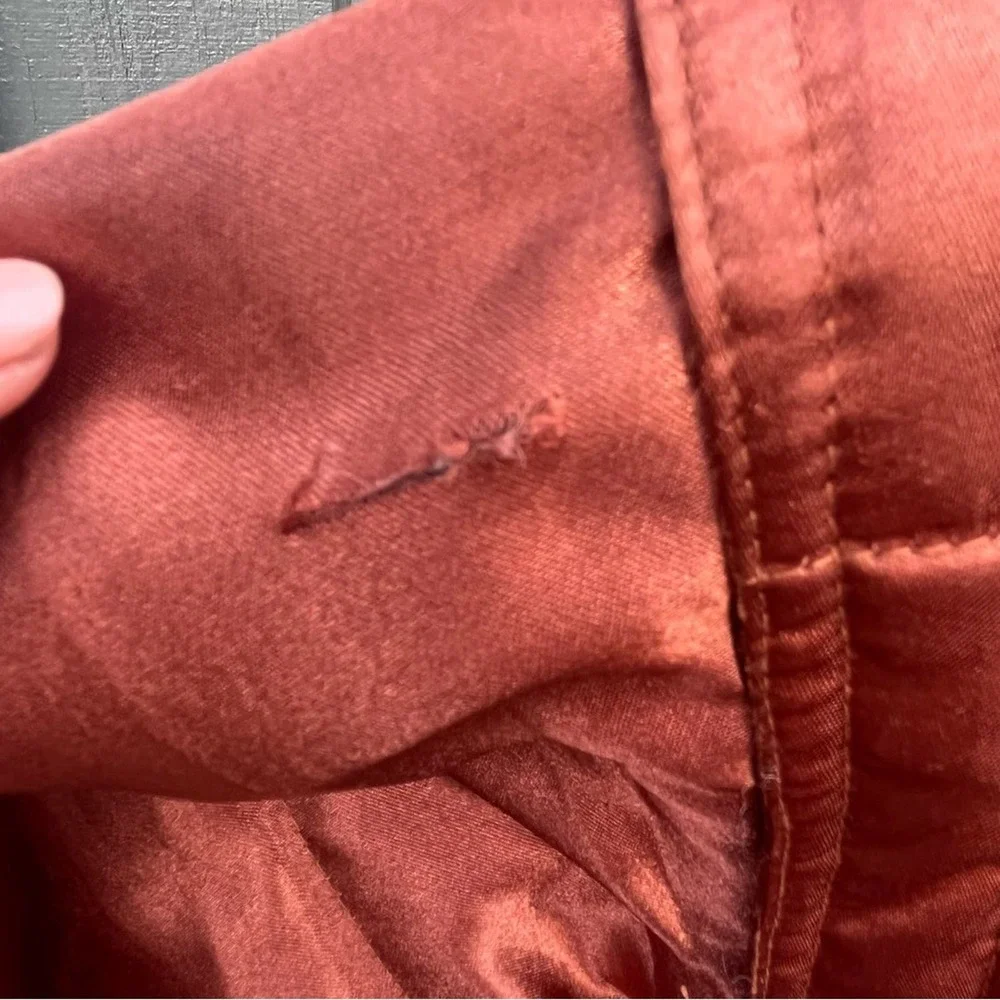 VINTAGE  Metallic Orange Puffer coat vest combo Ski Jacket Streetwear Pockets - Picture 7 of 7